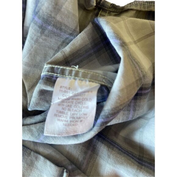 Stetson Men's Purple & Gray Plaid Collared Buttons Down Shirt Size XL - Picture 9 of 12